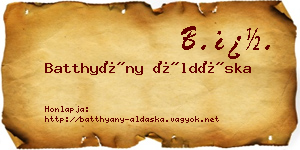 Batthyány Áldáska névjegykártya